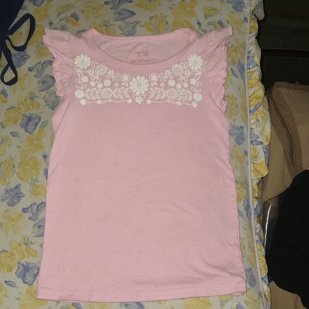 Pink Floral Kids Tank Top